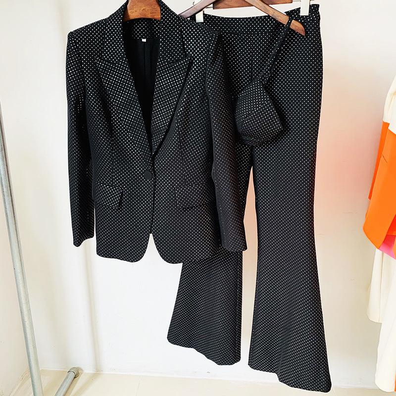 KittenAlarm - Vennie Studded Blazer Top & Pants 3 piece Set