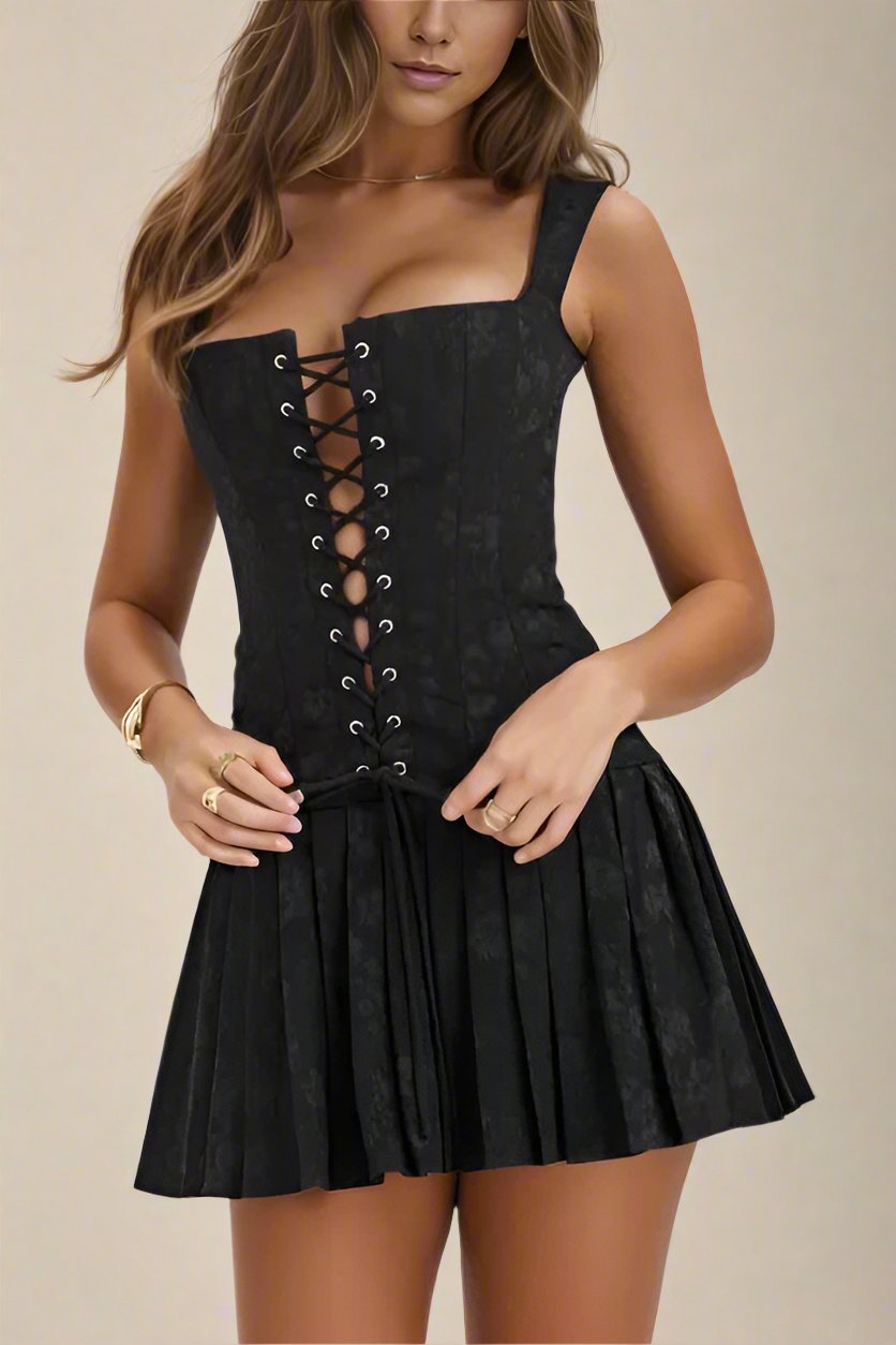 Veronica Bodycon Mini Dress- Classic Black - Fashionpara