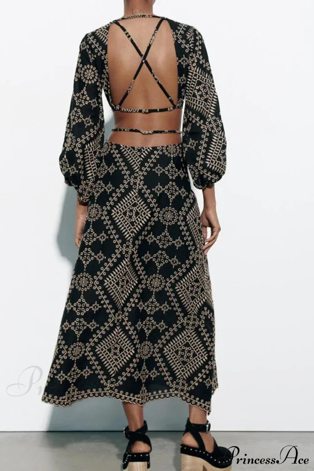 Vintage Ethnic Embroidery Boho Dress