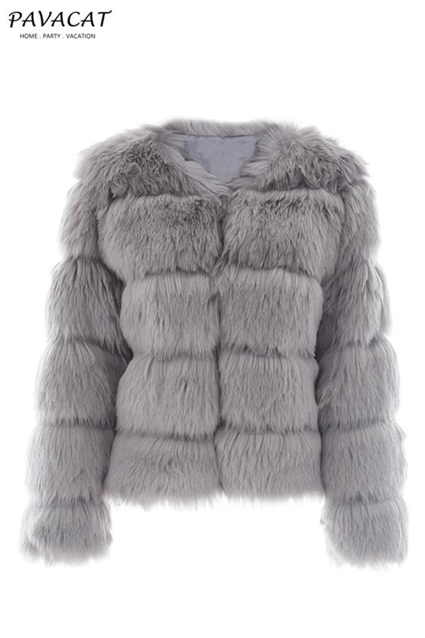 RadyRin Vintage Fluffy Faux Fur Coat for Chic Winter Style