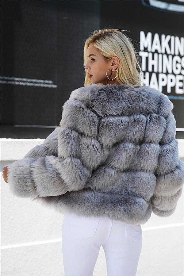 Luxurious Vintage Fluffy Faux Fur Coat for Elegant Style