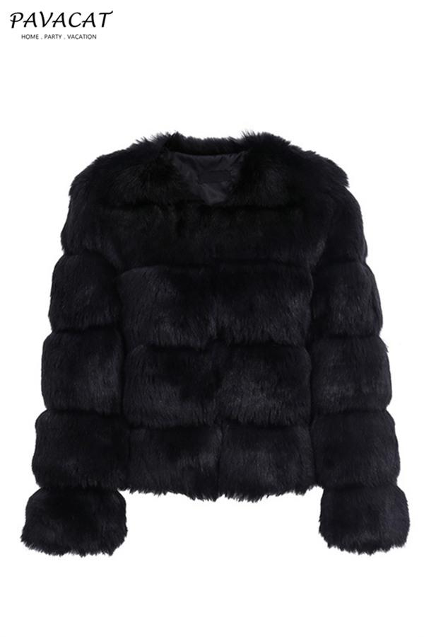 RadyRin Vintage Fluffy Faux Fur Coat for Chic Winter Style