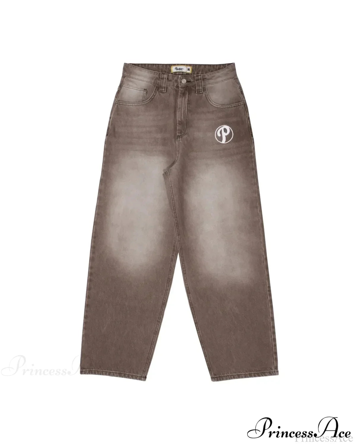 Vintage Gothic Cross Wings Stitched Pant brown / M