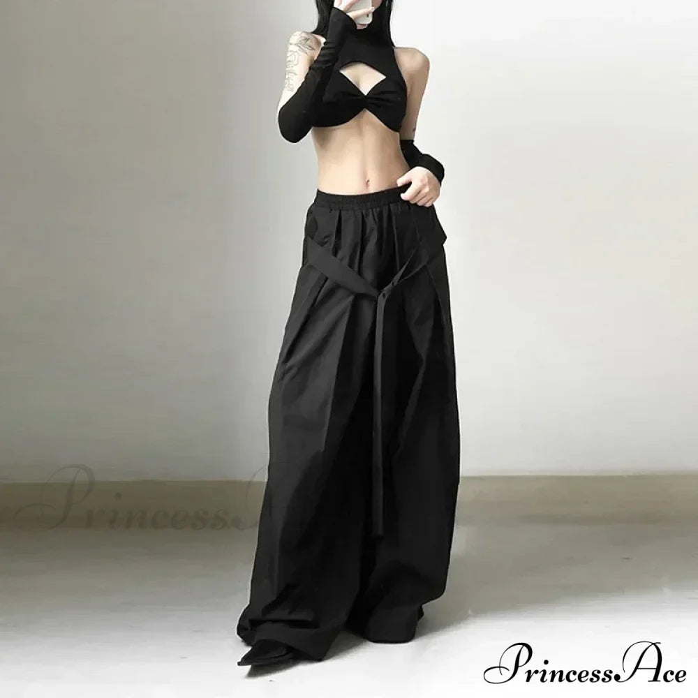 Vintage Gothic Emo Alt Women Techwear Baggy Pants
