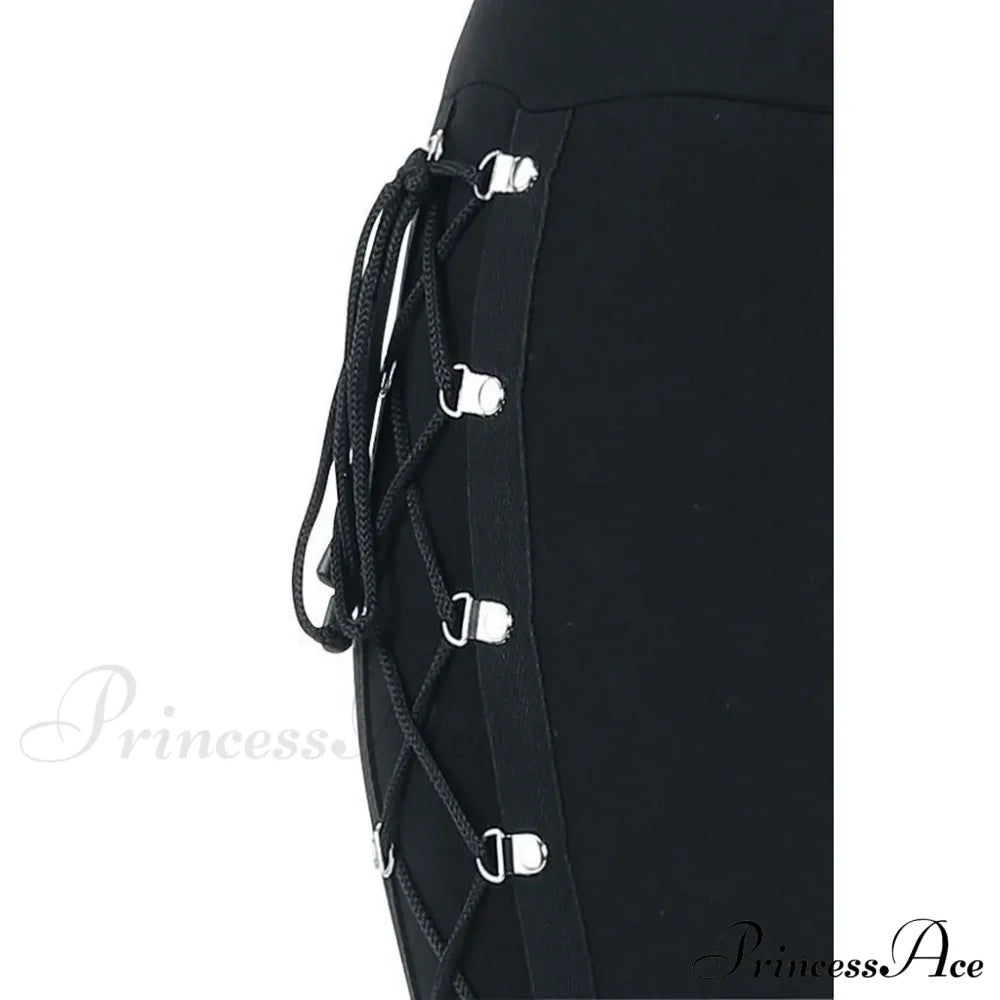 Vintage Gothic Lace Up Slim Halloween Pants