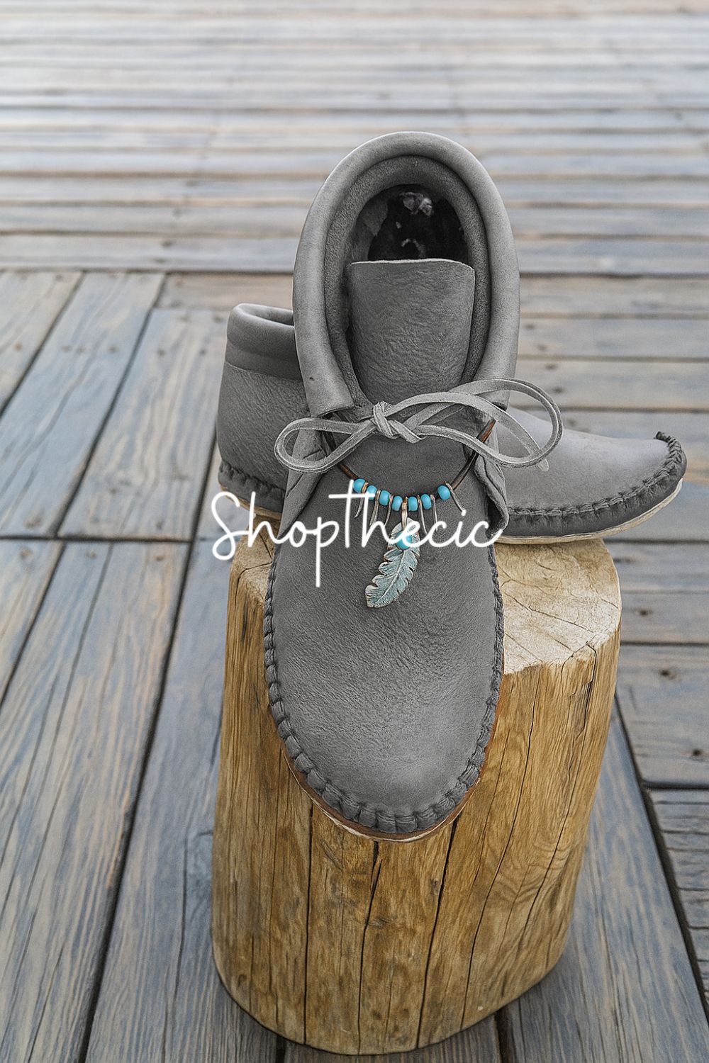 Vintage gypsy totem silver feather ankle boots