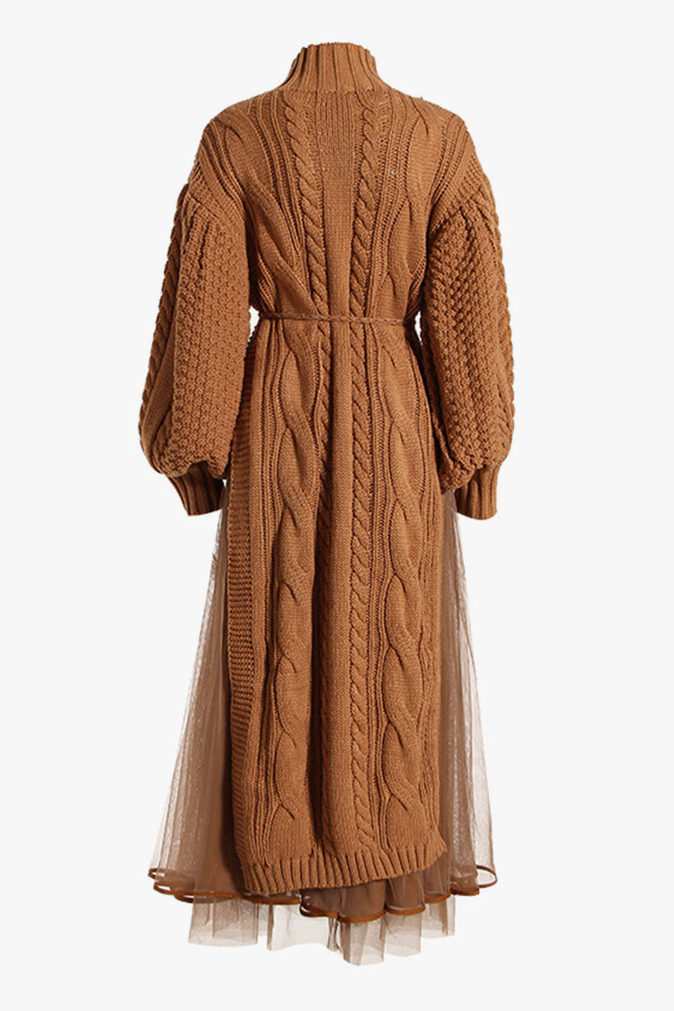 Rosedress Vintage High Neck Fisherman Midi Dress Set