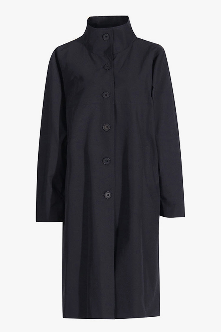 Vintage High Neck Oversized Trench Coat with Wide Sleeves