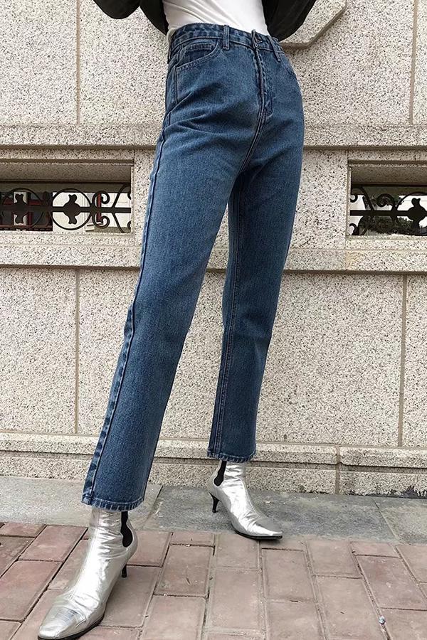Vintage High-waisted Straight Jeans
