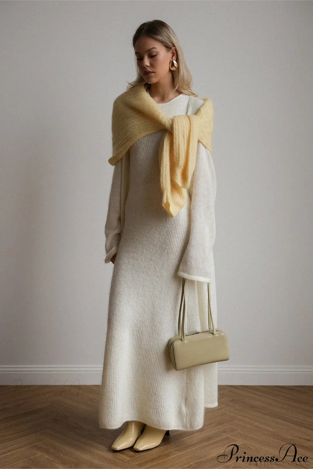 Chic Vintage Knit Cardigan and Sleeveless Dress Set