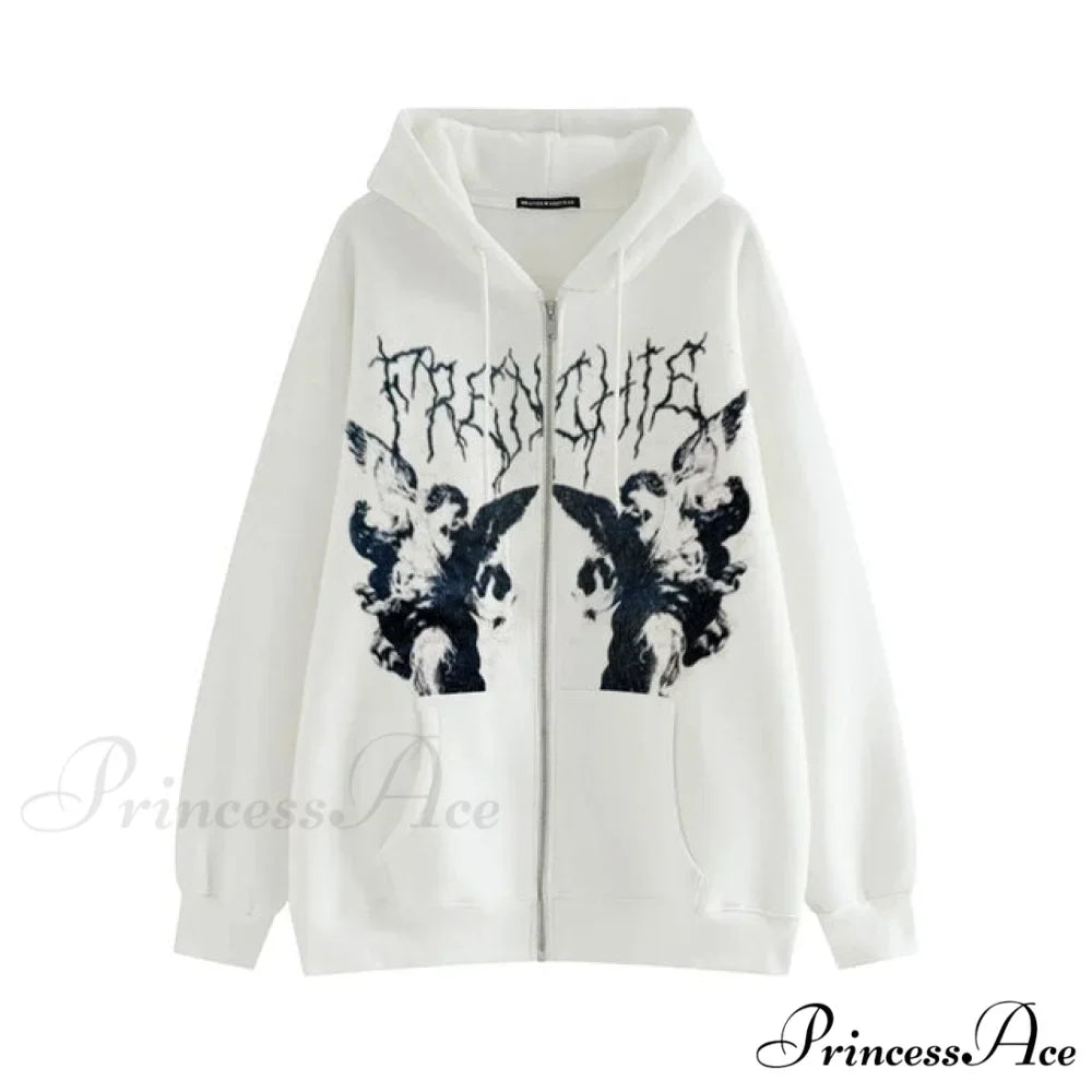 Vintage Printed Zip Up Hoodie 9