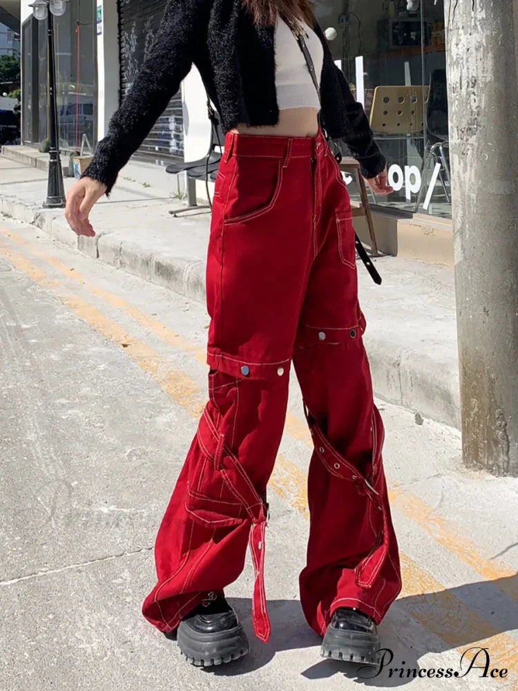 Vintage Red Halloween Pants