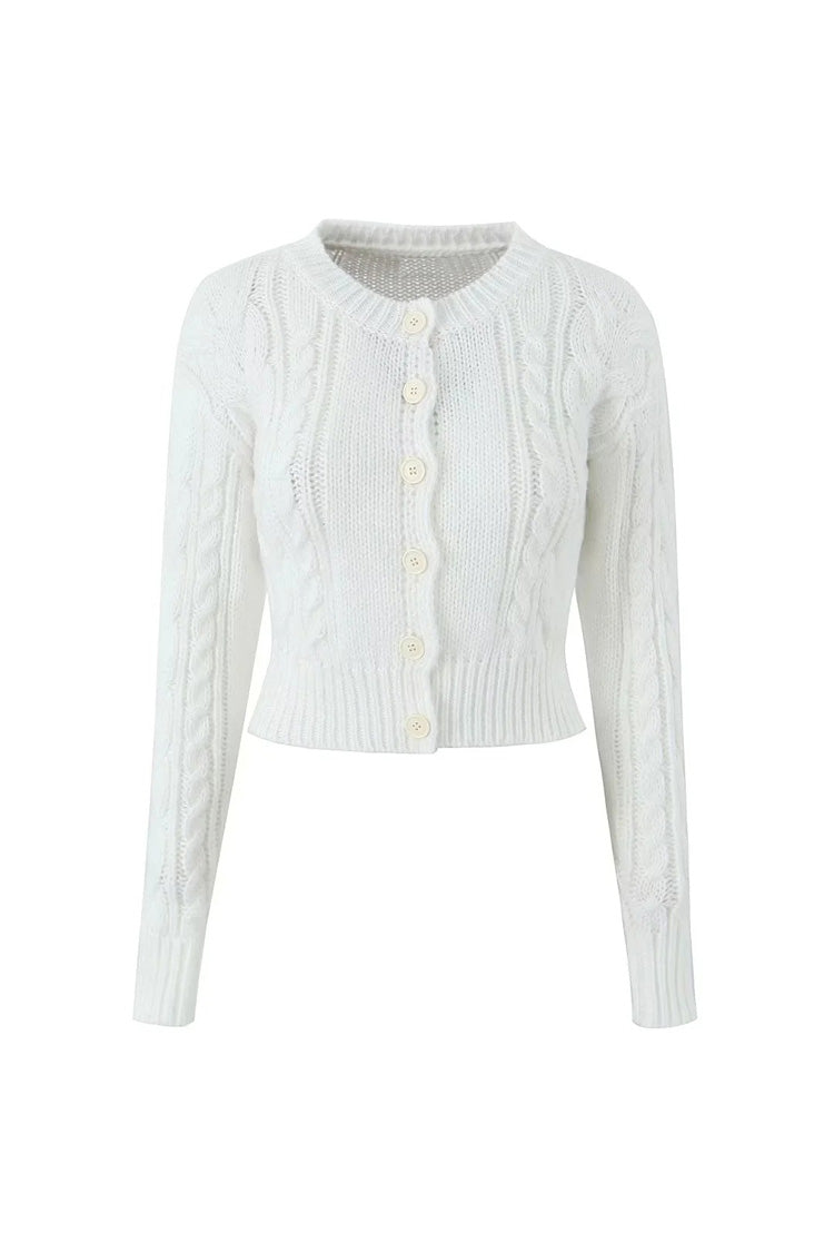 Rosedress Vintage Cropped Cable Knit Cardigan for Elegance