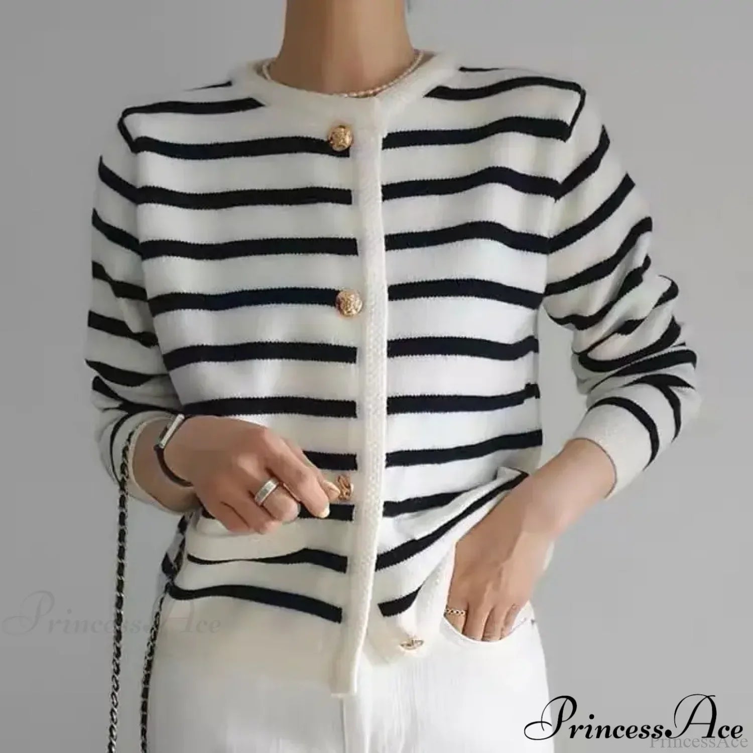 Vintage Striped Loose Knitting Simplicity Knit Cardigan