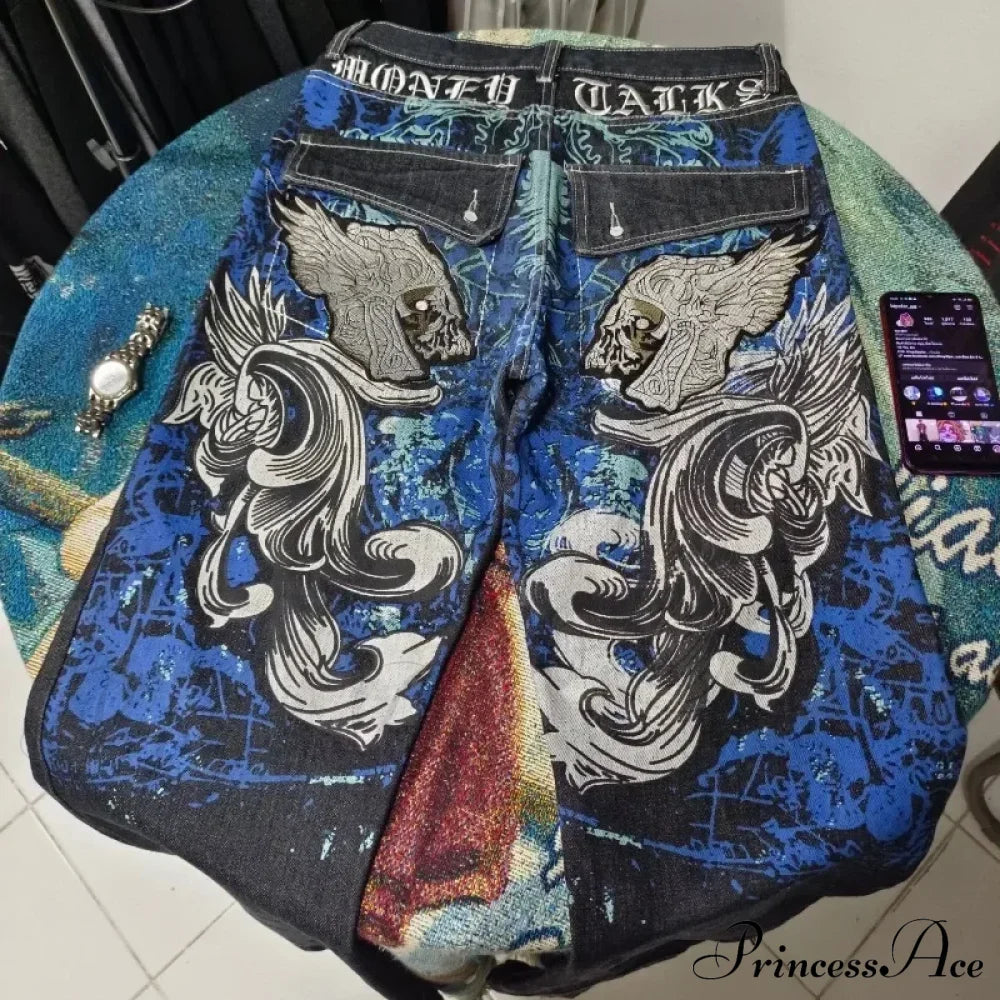 Vintage Washed Baggy Halloween Pants Chambray / M