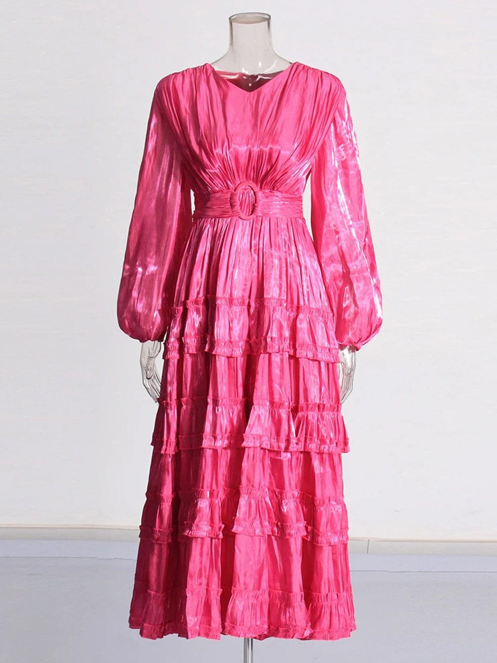 Belt Puff Sleeve - Fashionpara