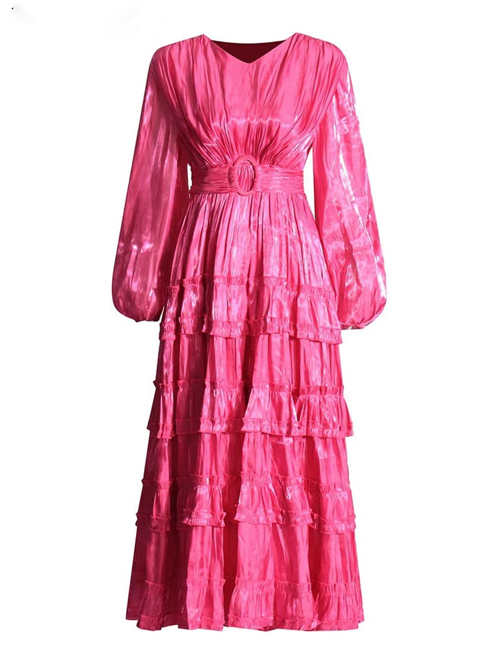 Belt Puff Sleeve - Fashionpara