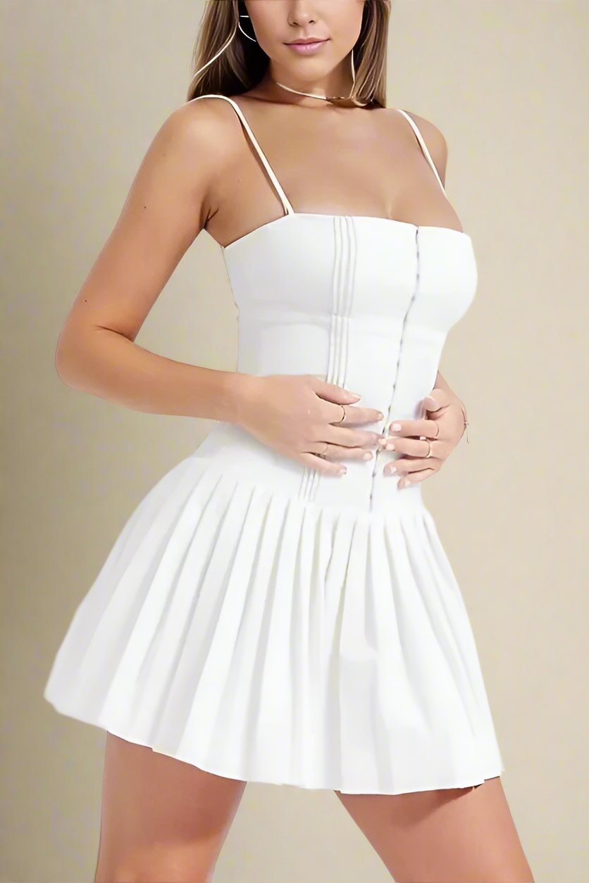 Vivien Bodycon Mini Dress - Pearl White - Fashionpara