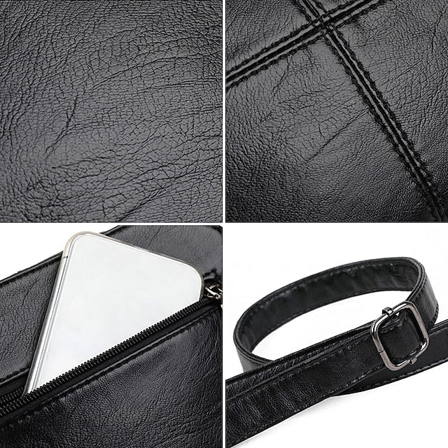 Leather Red Faux Crossbody Bag Small Minimalist