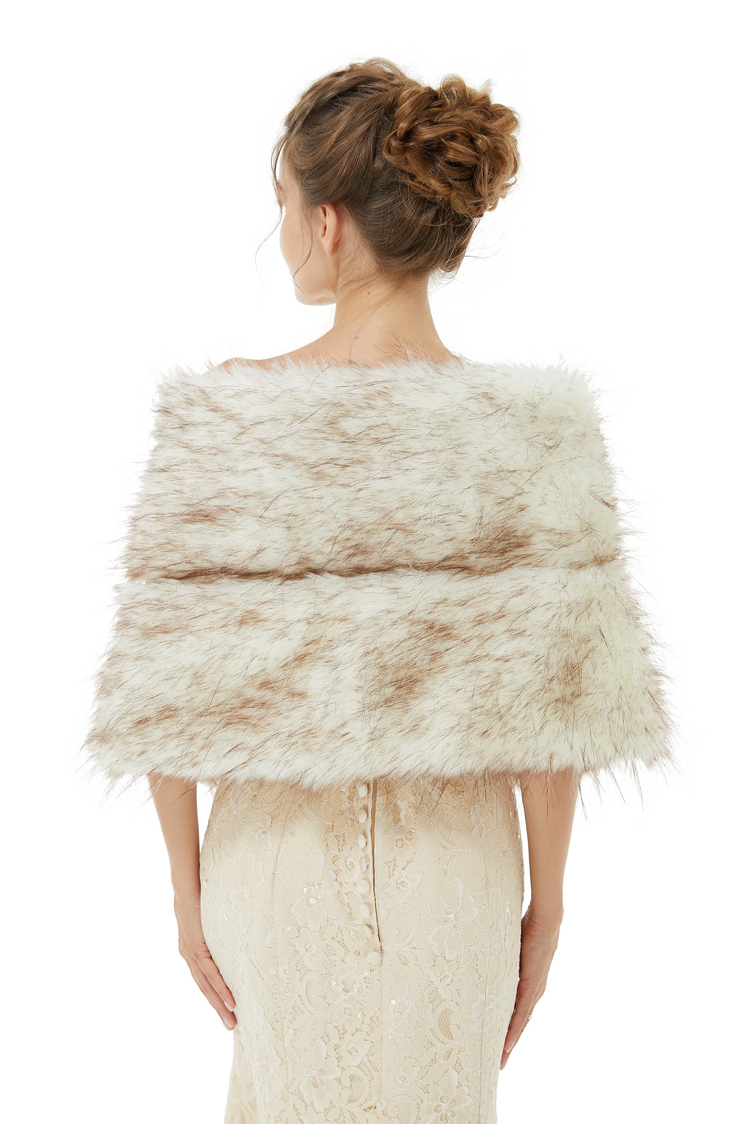 Warm Light Brown Wedding Wraps Faux Fur Bridal Cover Up