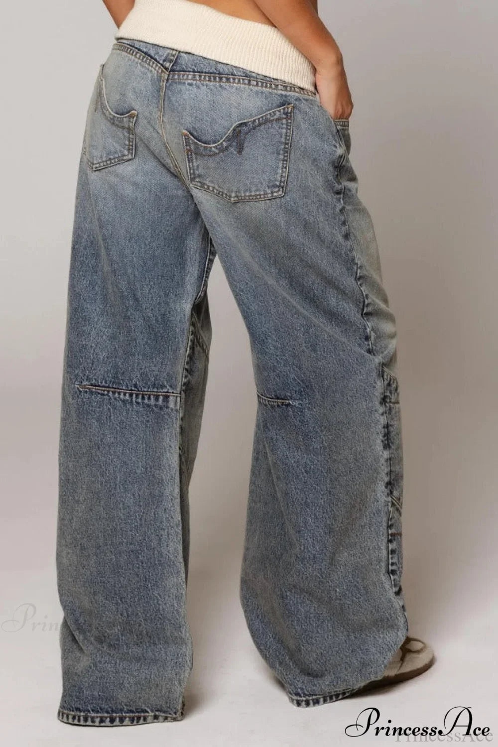 Washed Blue Vintage Denim Jeans