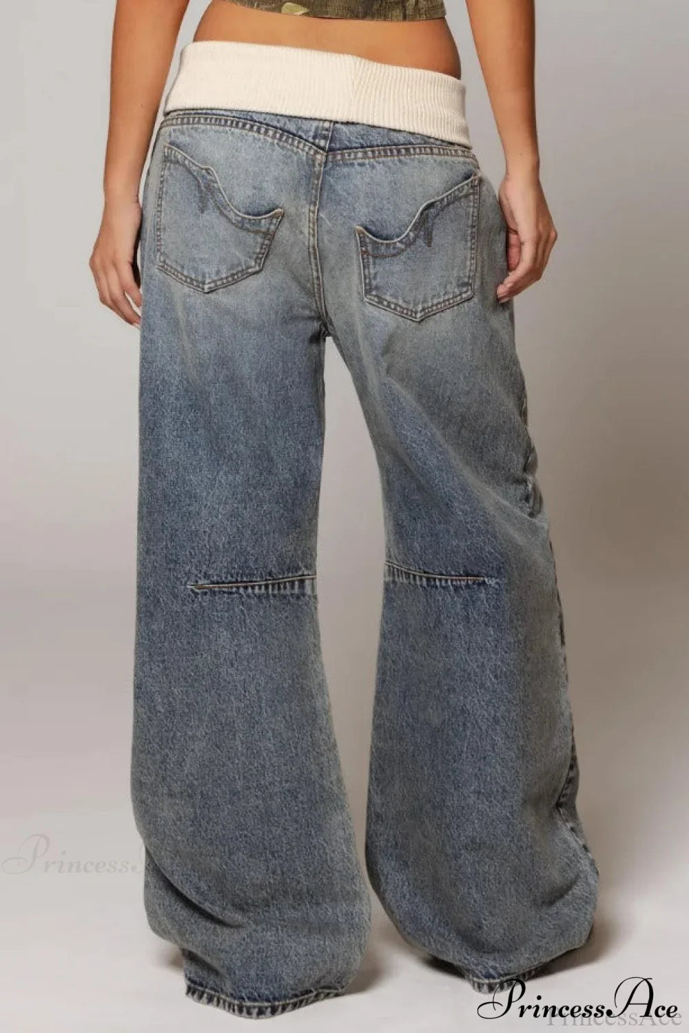 Washed Blue Vintage Denim Jeans