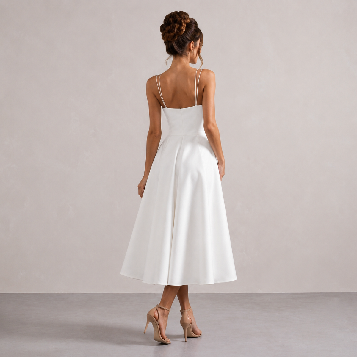 Sweetheart Double Strap Fit and Flare Midi Dress 6