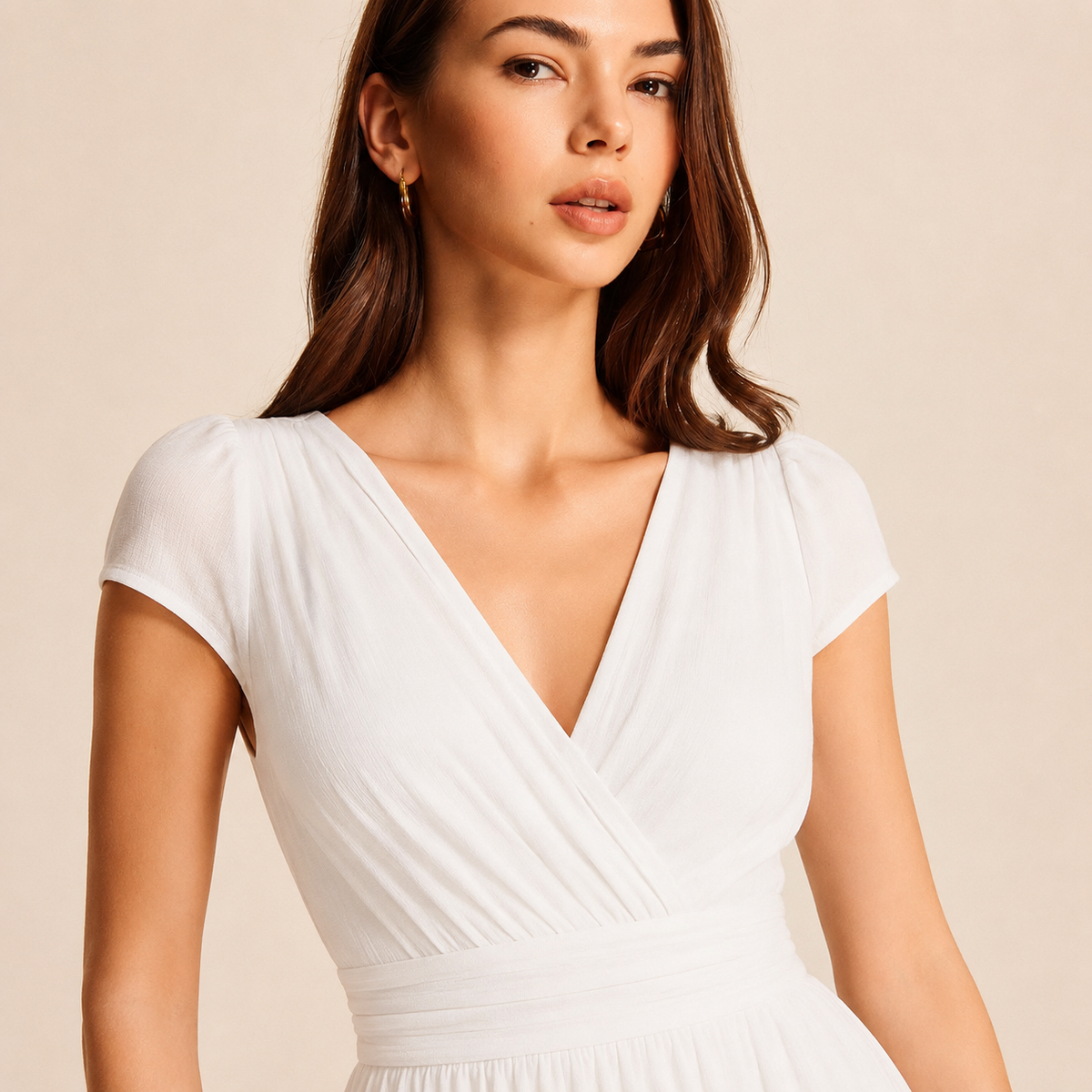 V-Neck Flutter Sleeve Fit and Flare Mini Dress 5