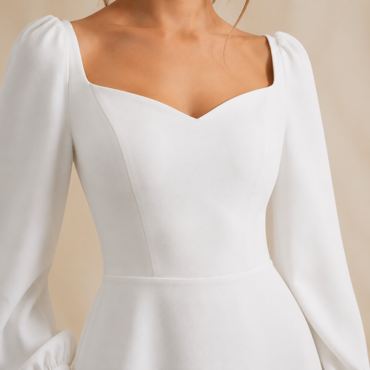 Sweetheart Neck Long Puff Sleeve Fit and Flare Midi Dress 11