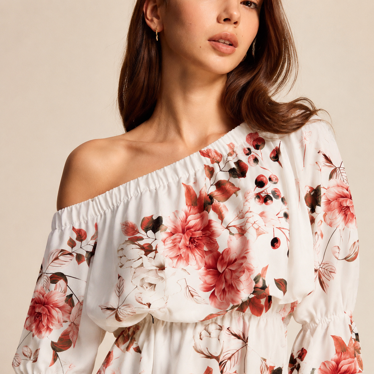Floral Off Shoulder Bell Sleeve A-Line Midi Dress 5