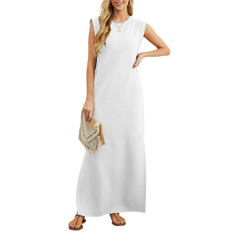 Crew Neck Sleeveless Side Split Maxi Dress 5