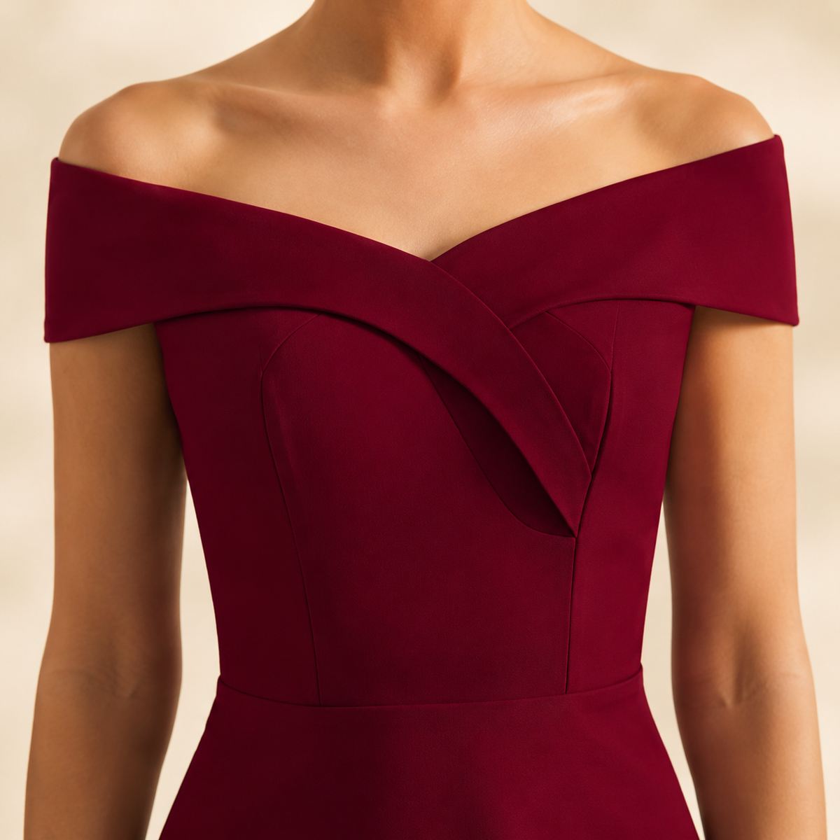 Off Shoulder High Low Asymmetric Midi Dress 11