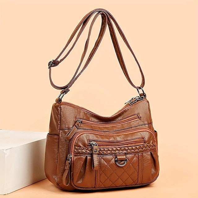 PU Shoulder Leather Bag Crossbody Hobo