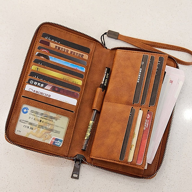 Leather Bag Outdoor Mobile Wallet Daily Phone PU