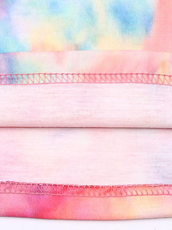 Women Long Sleeve Tie-Dye Bandage Shoulder Blouses & Shirts