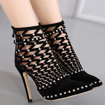 Sexy Hollow Out Stiletto Heels Prom Shoes With Rivet