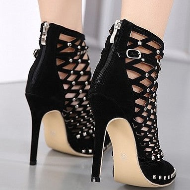 Sexy Hollow Out Stiletto Heels Prom Shoes With Rivet