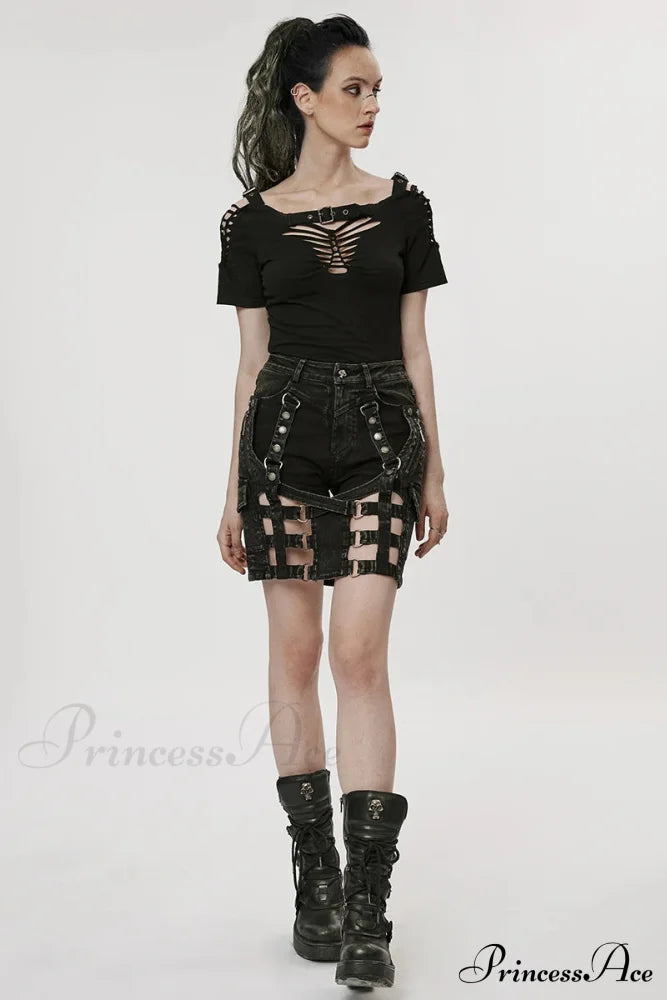 Women’s The Post-Apocalyptic Techwear Style Pantskirt Daily Personality Detachable Two Wear Skirt