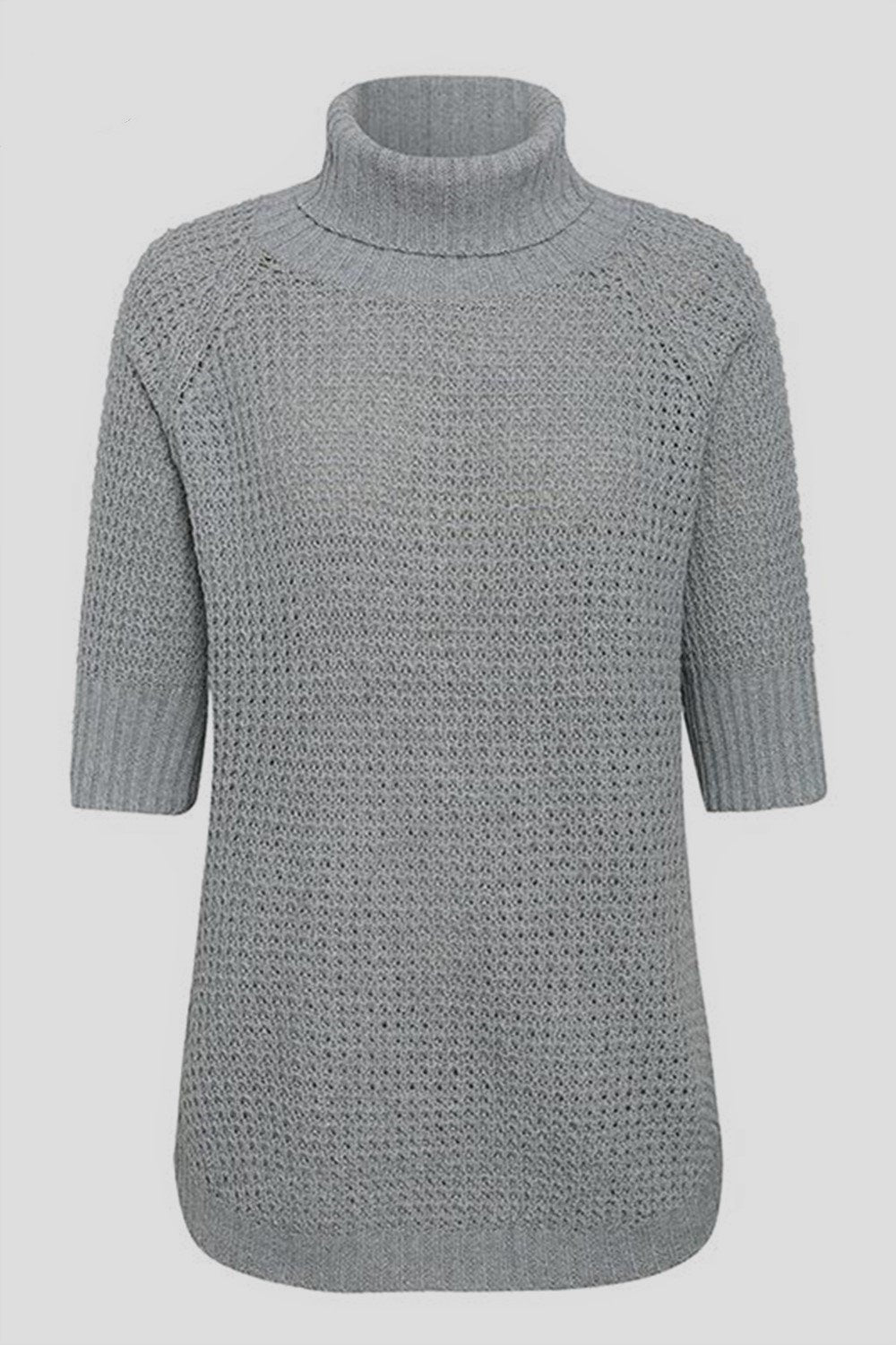 RadyRin Half Sleeve Turtleneck Sweater for Effortless Style