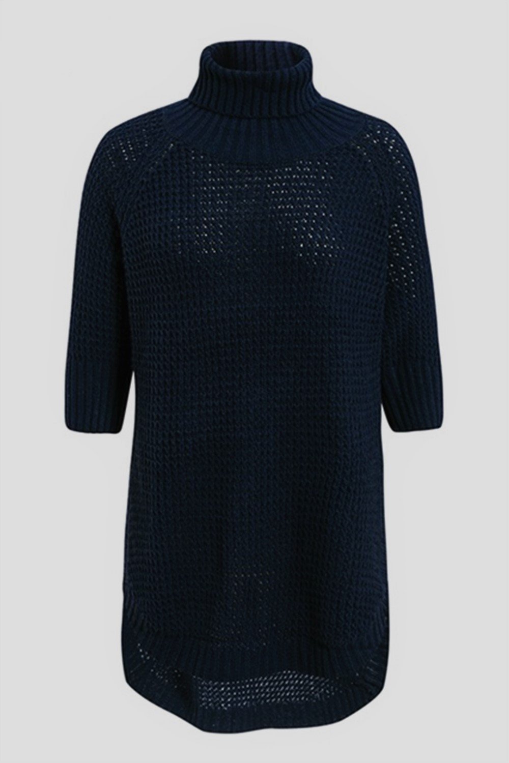 RadyRin Half Sleeve Turtleneck Sweater for Effortless Style