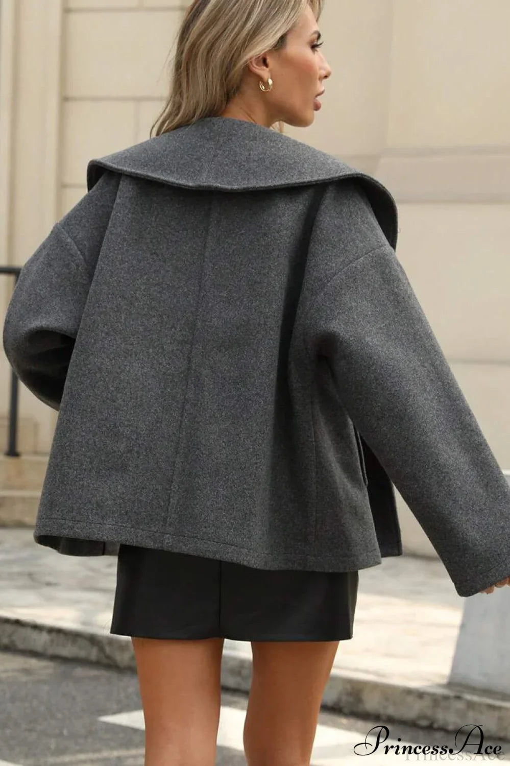 Wool Blend Casual Coat for Trendy Street Fashion Style