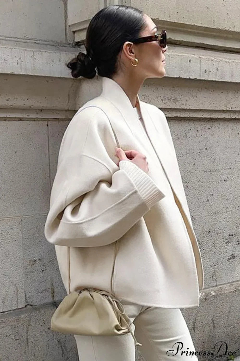 Chic Woolen V-Neck Coat for Effortless Everyday Style