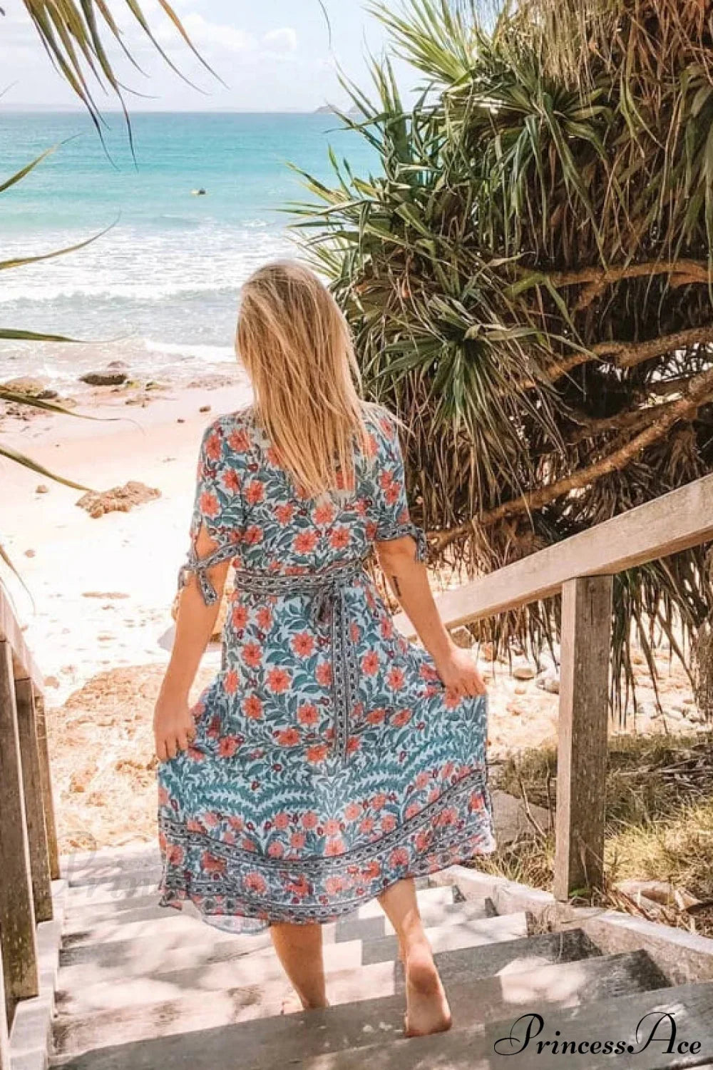 Wrap Marigold Floral Boho Dress