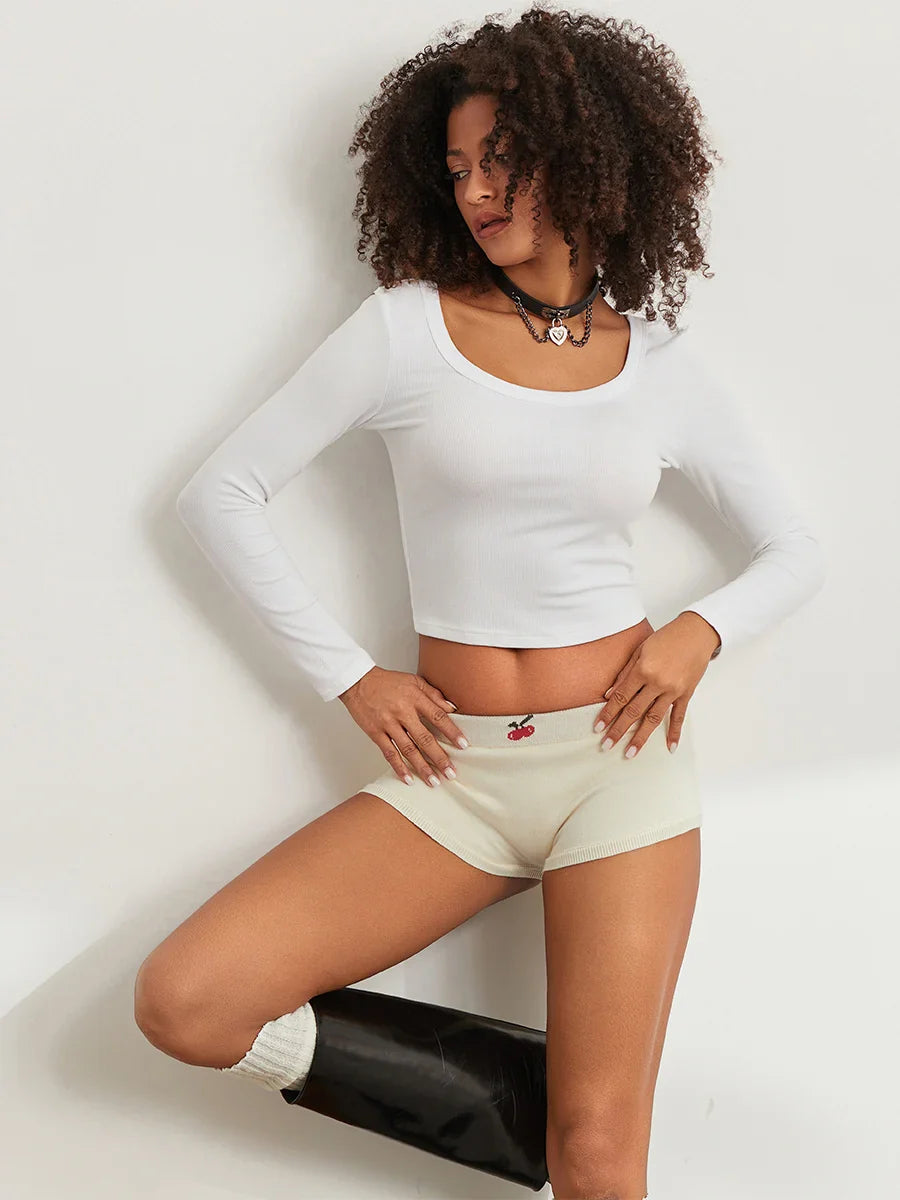 Cute Print Low Rise Lounge Short