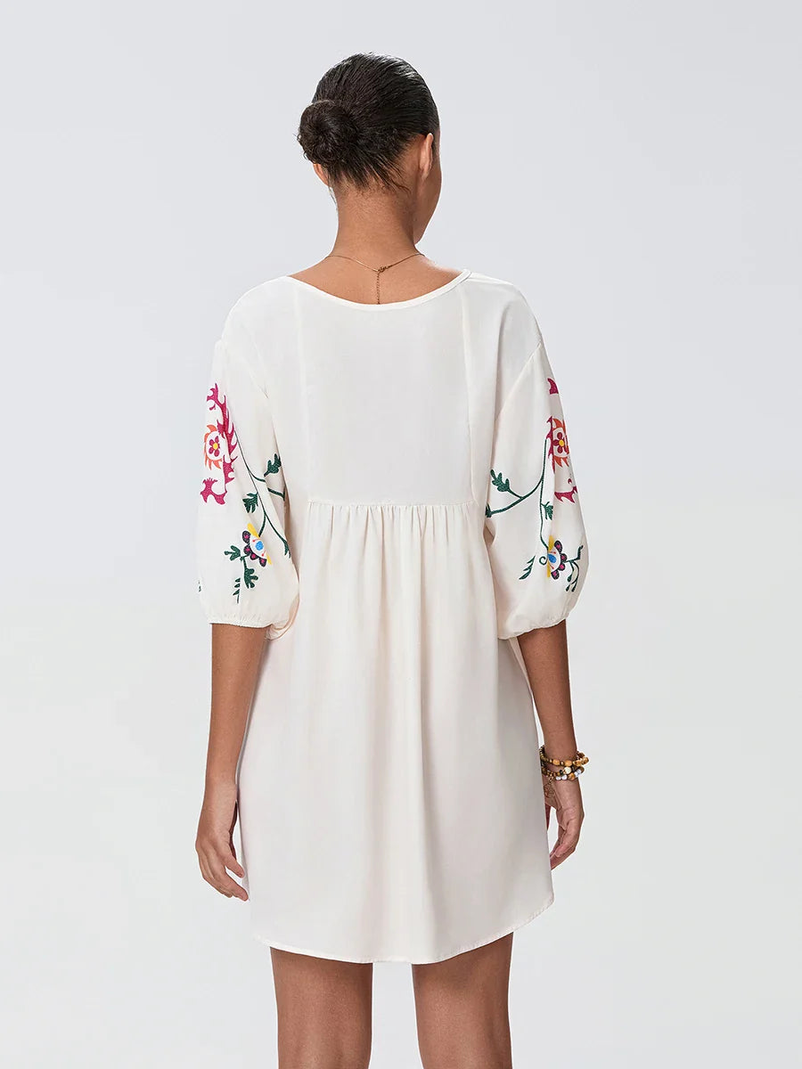 Loose Mini Beach Floral Dress for Vacation