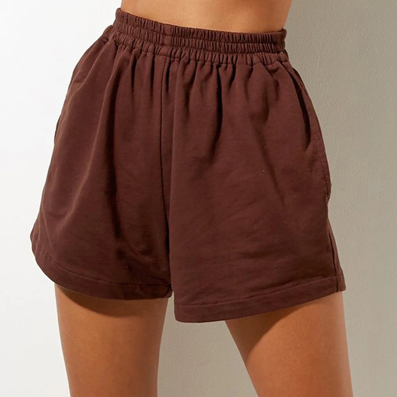 Solid High Waist Sweatpants Short