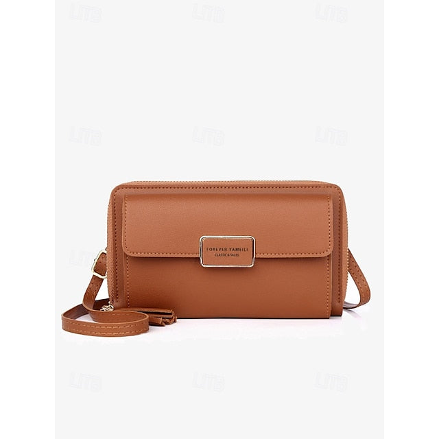 Phone Leather PU Crossbody Wristlet Mobile Bag