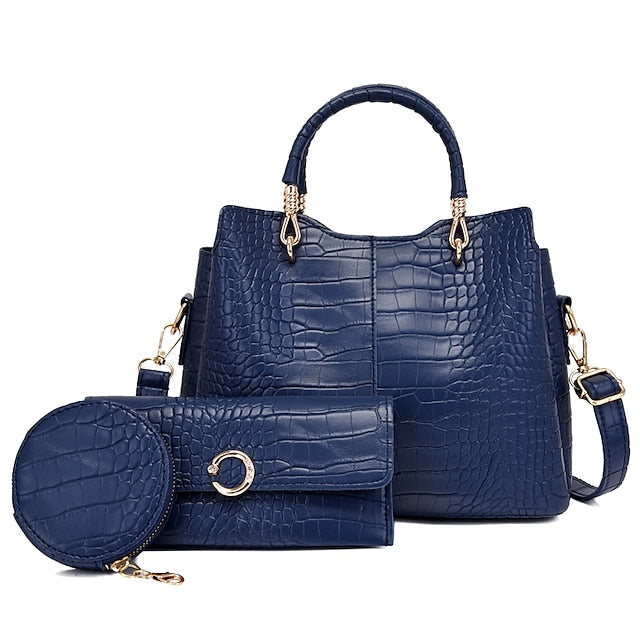 Set Leather Purse Going Bag PU Pcs Office 3 out