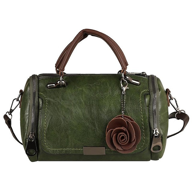 Handbag Vintage-Faux Leather Floral with