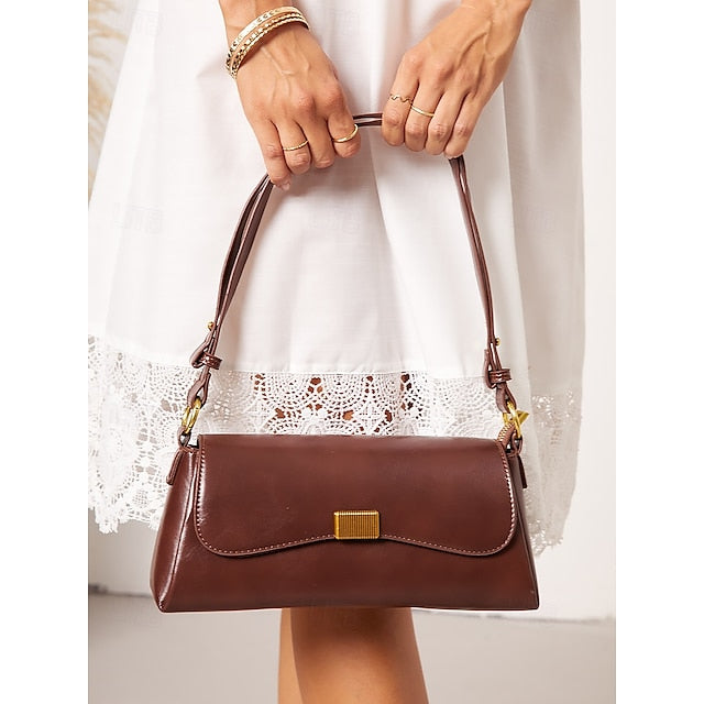 Shopping Daily Baguette PU Tote Office Leather Bag